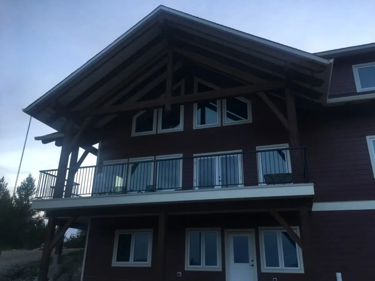 Timber home with balcony and finished roofline